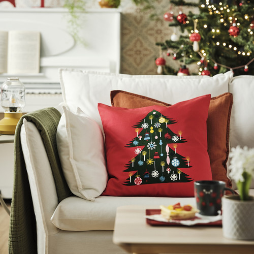 VINTERFINT Cushion cover, Christmas tree red, 50x50 cm