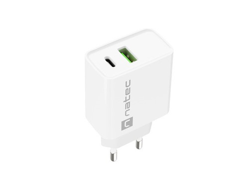 Natec USB Charger Ribera EU Plug 1x USB-A USB-C