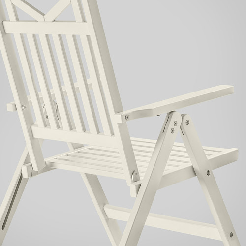 BONDHOLMEN Reclining chair, outdoor, white/beige