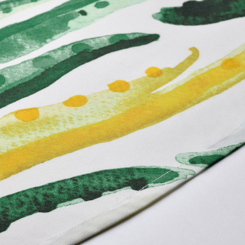 NÄBBFISK Tablecloth, patterned yellow/green/white round, 150 cm