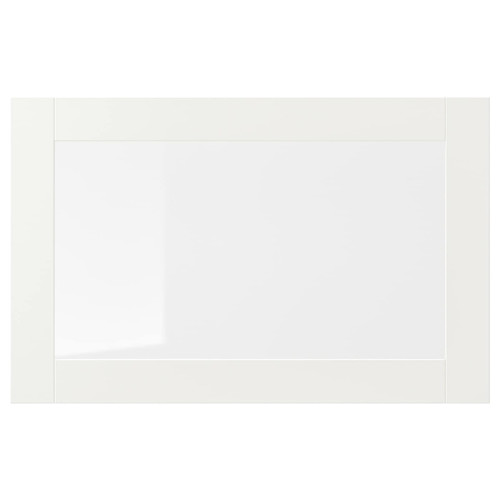 SINDVIK Glass door, white, clear glass, 60x38 cm