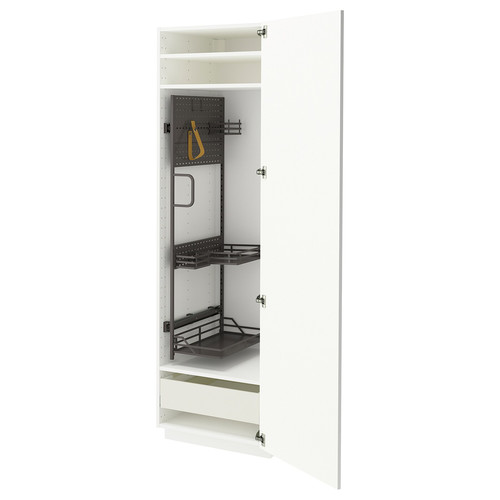 METOD / MAXIMERA High cabinet with cleaning interior, white/Ringhult white, 60x60x200 cm