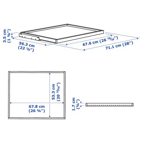 KOMPLEMENT Pull-out tray, white stained oak effect, 75x58 cm