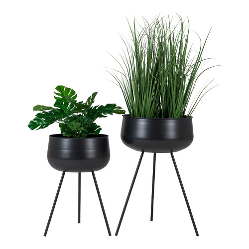 Set of 2 Plant Stands Ardola, black