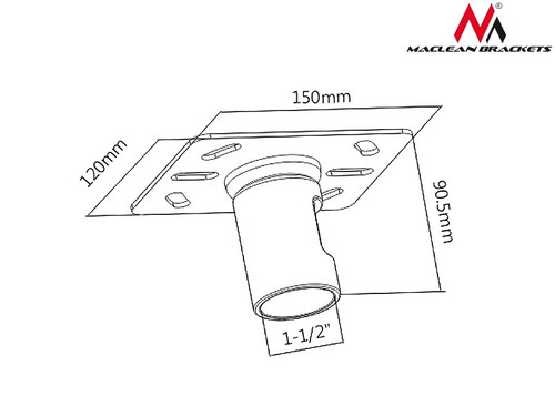 MacLEan Plate for Mounting a TV Holder 50kg MC-706