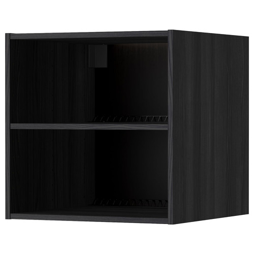 METOD Fridge/freezer top cabinet frame, wood effect black, 60x60x60 cm