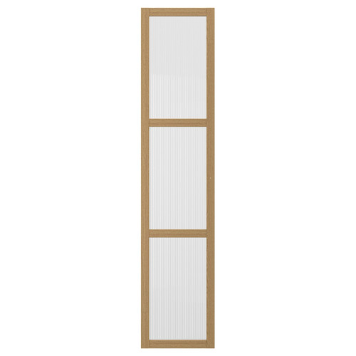 TONSTAD Door with hinges, oak veneer/glass, 50x229 cm