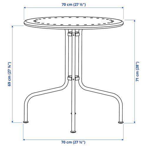 LÄCKÖ Table+2 chairs, outdoor, grey/Kuddarna light grey-beige, 70 cm