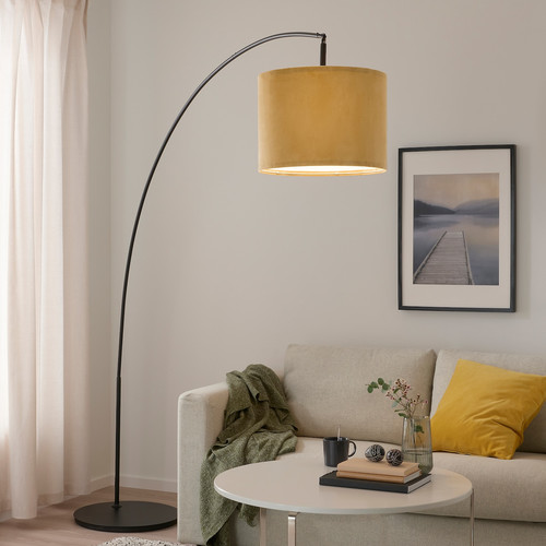 MOLNSKIKT Shade, dark yellow velvet, 42 cm