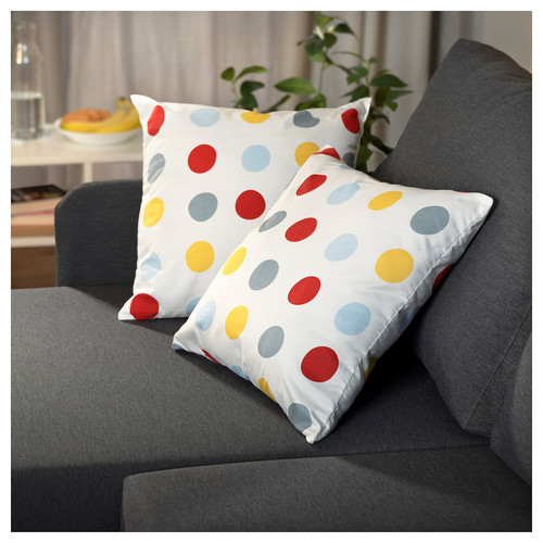 BRUKSVARA Cushion, multicolour/dot pattern, 40x40 cm