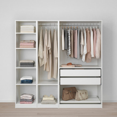 PAX / FLISBERGET Wardrobe, white/light beige, 200x60x201 cm