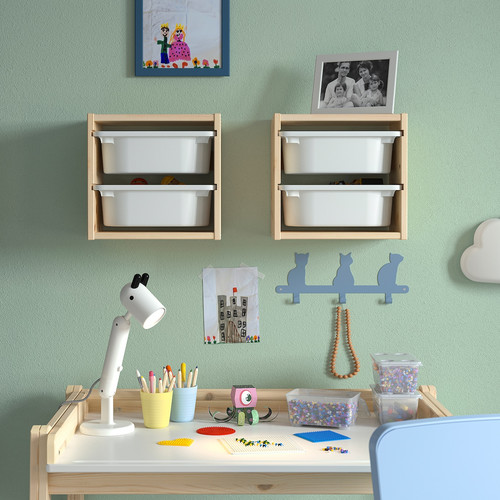 TROFAST Wall storage, light white stained pine/white, 32x21x30 cm