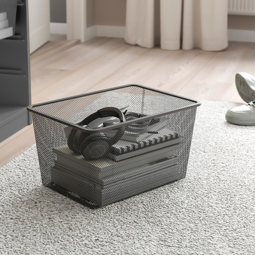 TROFAST Storage combination with boxes, grey/dark grey, 99x44x56 cm