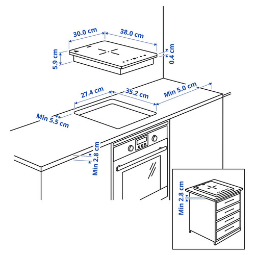 LAGAN Induction hob, plug-in 1 zone/black