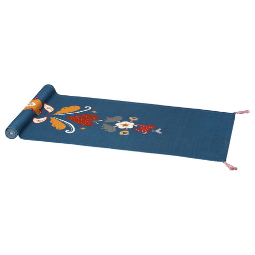 SLÄTTIKA Table-runner, blue/red, 35x130 cm