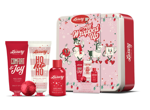 THE LUXURY BATHING COMPANY All Wrapped Up Candy Canes, Cocoa & Vanilla Swirl Gift Set 1pc