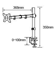 TB Monitor Mount Single Arm TB-MO1 10-27" 10kg VESA 100