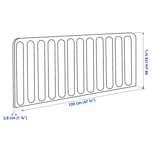 EILIF Screen for desk, grey, 120x48 cm