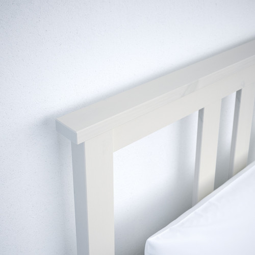 HEMNES Bed frame with mattress, white stain/Åkrehamn firm, 90x200 cm