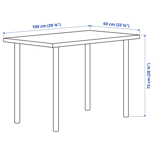 LINNMON / ADILS Desk, white/dark grey, 100x60 cm