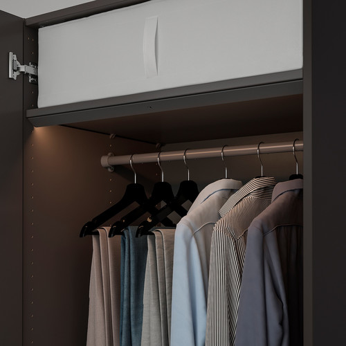 ÖVERSIDAN LED wardrobe lighting strp w sensor, dimmable dark grey, 71 cm