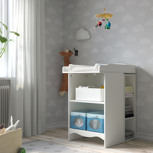 SMÅGÖRA Changing tbl/bookshelf w 1 shlf ut, white