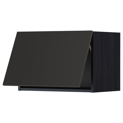 METOD Wall cabinet horizontal, black/Nickebo matt anthracite, 60x40 cm