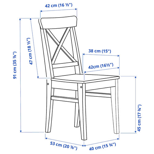 DANDERYD / INGOLF Table and 4 chairs, pine veneer black/brown-black, 130x80 cm