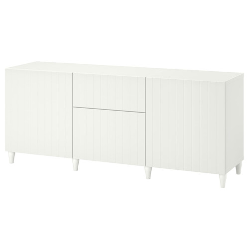 BESTÅ Storage combination with drawers, white/Sutterviken/Kabbarp white, 180x42x74 cm