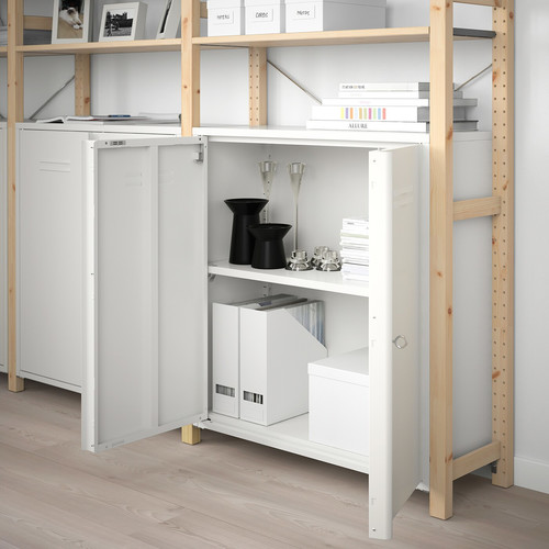 IVAR Cabinet with doors, white, 80x83 cm