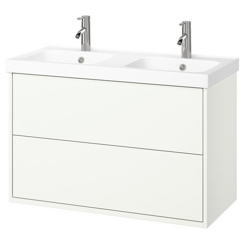 HAVBÄCK / ORRSJÖN Wash-stnd w drawers/wash-basin/taps, white, 102x49x69 cm