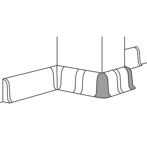 GoodHome External Corner for PVC Skirting Board Duo decor 450 59 mm, 2 pack