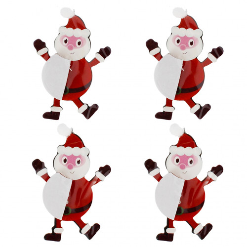 Christmas Self-Adhesive Decoration Santa 4pcs