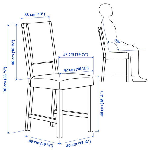 STEFAN Chair, brown-black/Knisa grey/beige