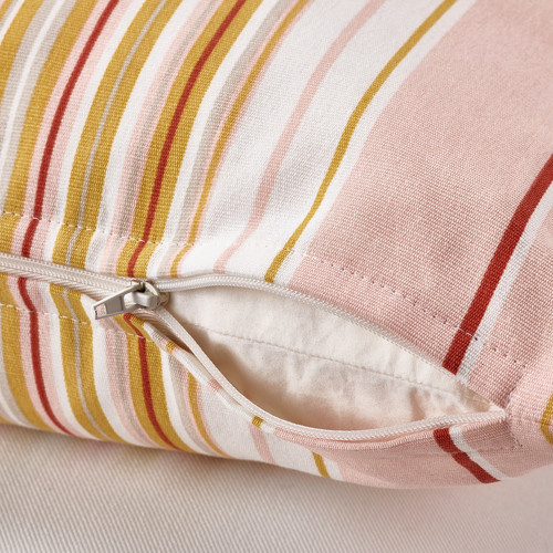 SOLMOTT Cushion cover, pink multicolour/striped, 50x50 cm