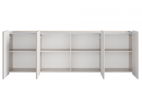 Wall-Mounted Cabinet Malmi 200 cm, cashmere, crema bianca, gold