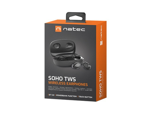 Natec In-ear Wireless Earphones Soho TWS, black