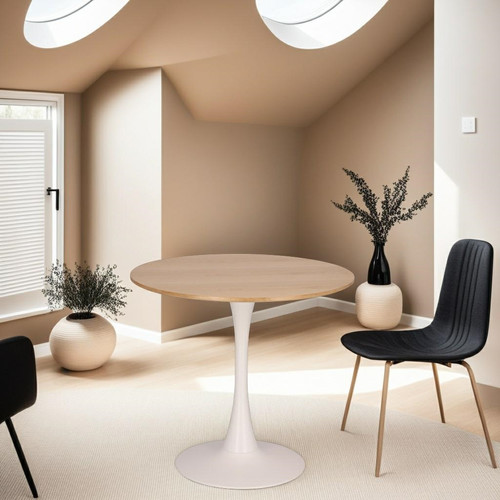 Table Simplet Skinny 80 cm, oak/white