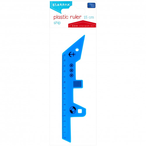 Starpak Plastic Ruler Ship 15cm