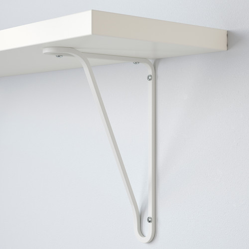 BERGSHULT / FÖRLÄGGARE Wall shelf, white/white, 120x20 cm