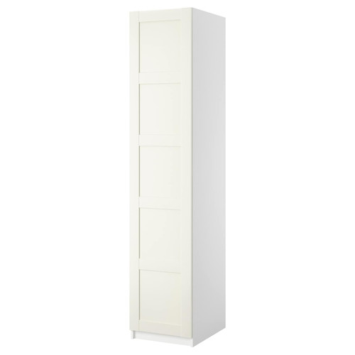 PAX / BERGSBO Wardrobe with 1 door, white/white, 50x60x236 cm