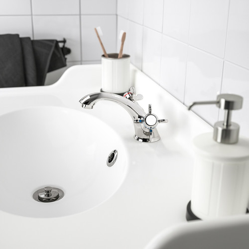 RUNSKÄR Wash-basin mixer tap with strainer, chrome-plated