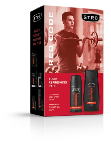 STR8 Gift Set for Men Red Code - Deo Spray & Shower Gel