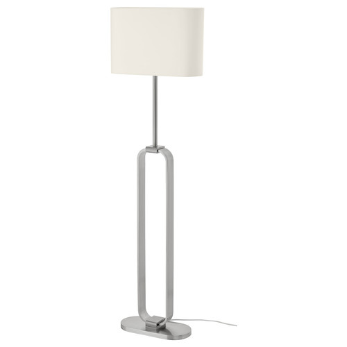 UPPVIND Floor lamp, nickel-plated, white, 150 cm