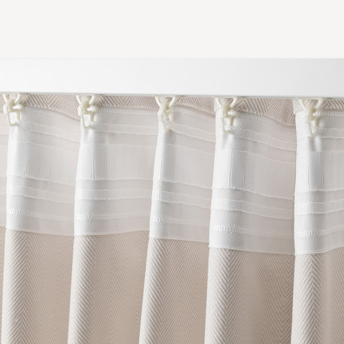 TIBAST Curtains, 1 pair, beige, 145x300 cm