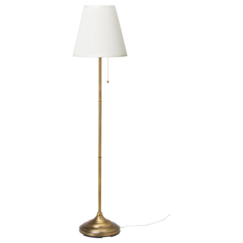 ÅRSTID Floor lamp, brass, white, 155 cm