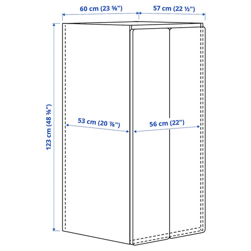 SMÅSTAD / PLATSA Wardrobe, 60x57x123 cm