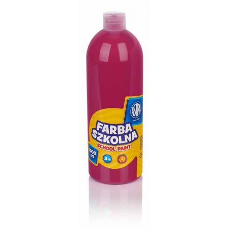 Astra School Paint Bottle 1000ml, pink