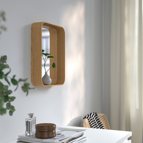 DVÄRGSYREN Mirror, oak veneer, 28x37 cm