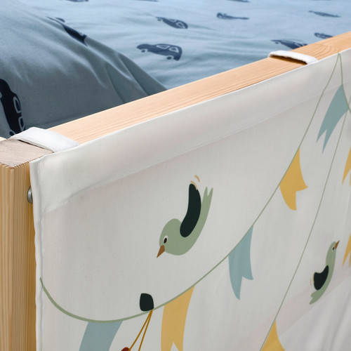 KURA Bed curtain, market stall pattern